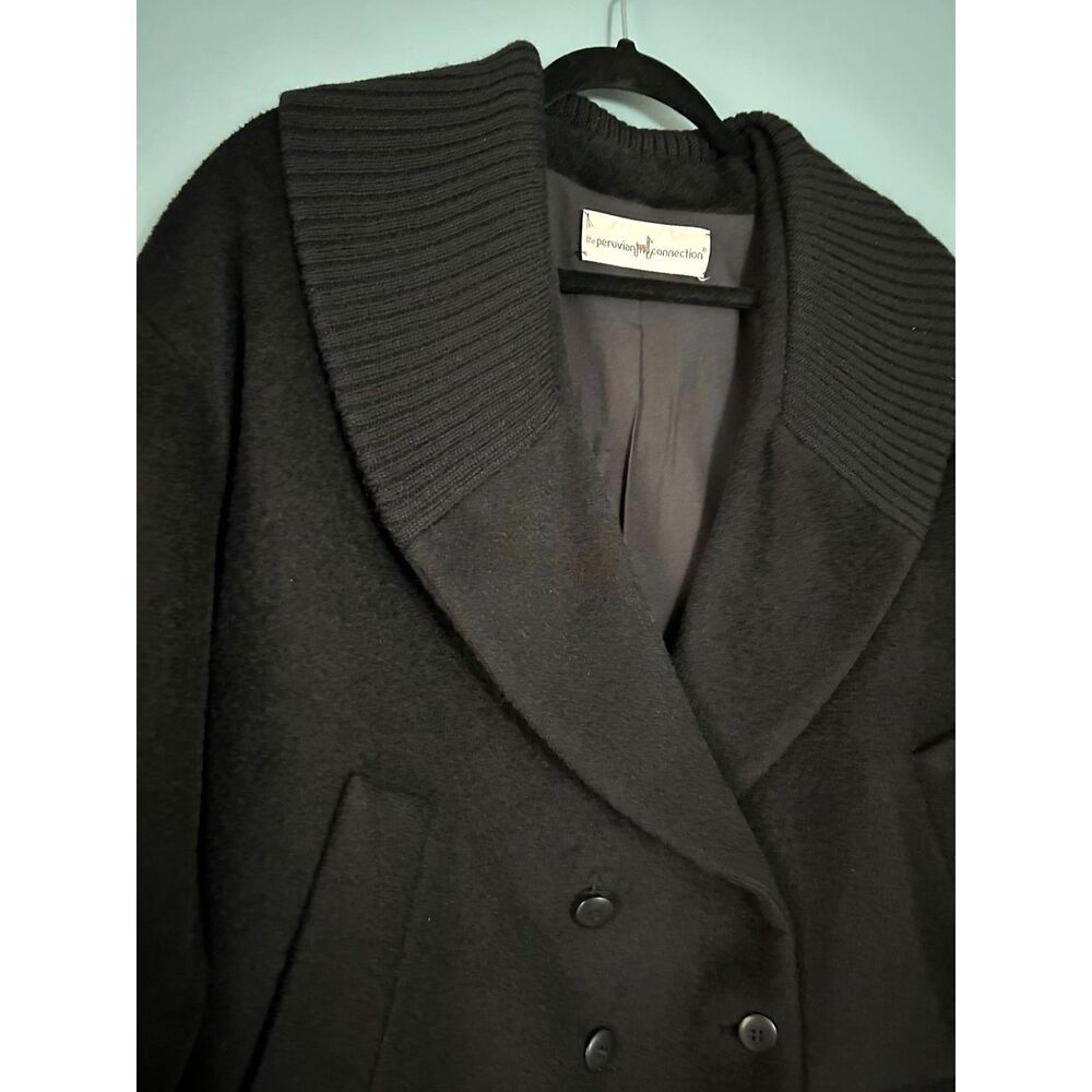 Peruvian Connection Black Lined Bomber Jacket Sha… - image 2